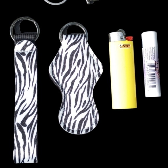 5/$25 Wrist Lanyard Strap Lip Balm Holder Keychain Lipstick Lighter Animal Print - Picture 2 of 16